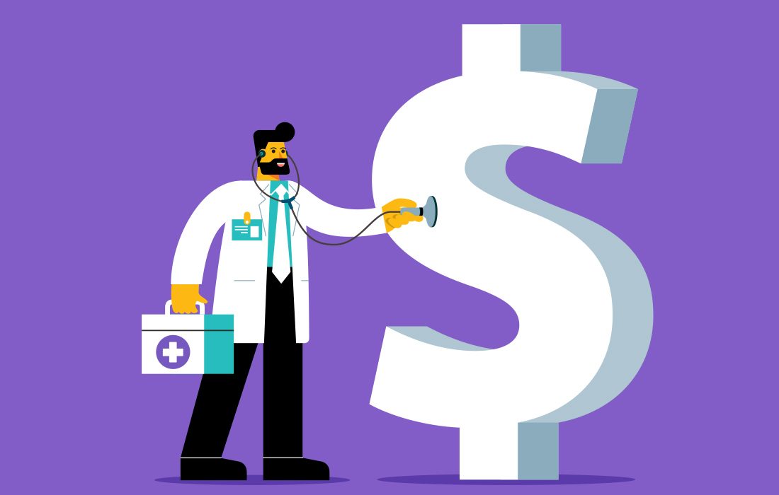 A doctor examining the dollar